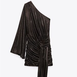 Zara Shiny Asymmetric Dress size small